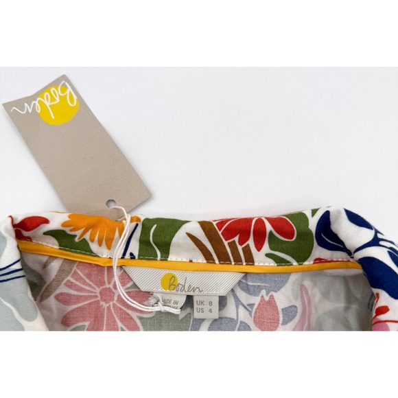 New Boden Pajama Shirt Womens 4 Floral Button Front Long Sleeve Sleepwear - Picture 7 of 11